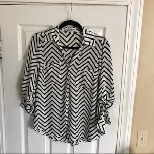 Express Chiffon Button Up Blouse